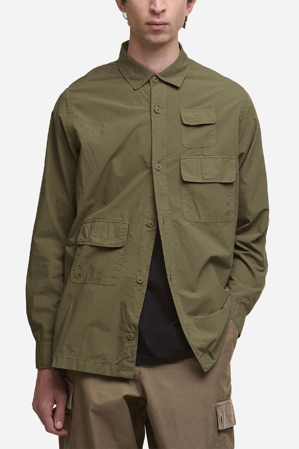 قميص Barbour Morwick OS (الكاكي البريطاني)