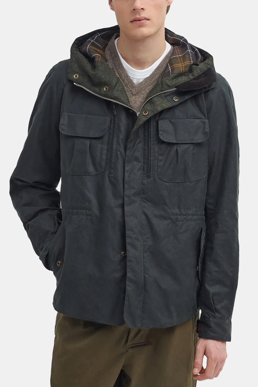 Barbour X to Ki to Bicycle Wax Jacket (Sage)