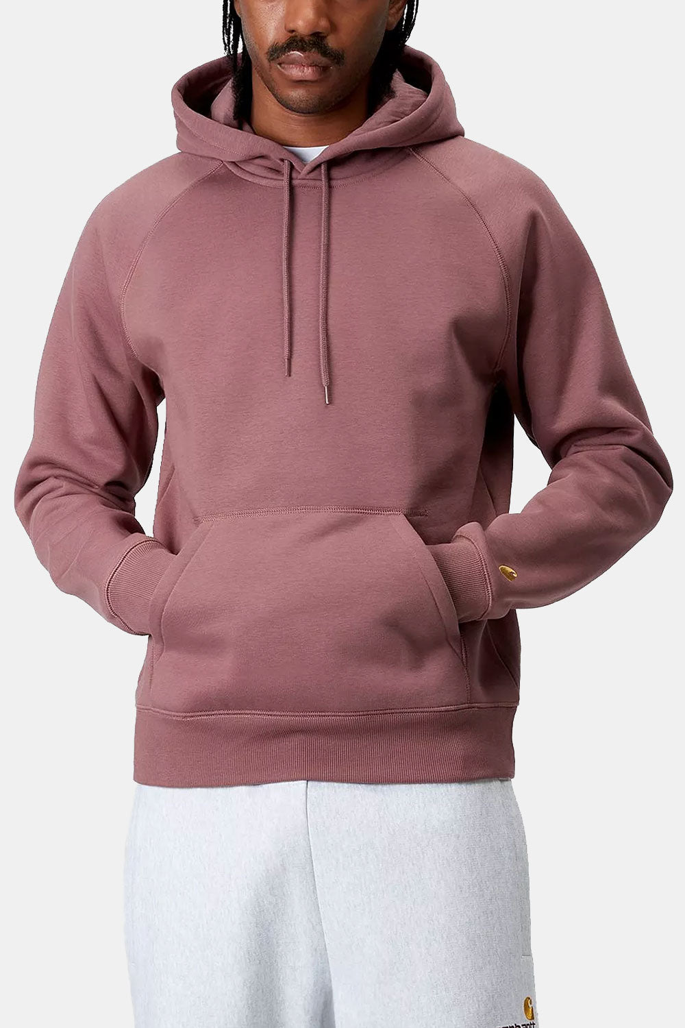 Carhartt Wip مقنع المقنع المطاردة عرق (غسق الوردي/الذهب)