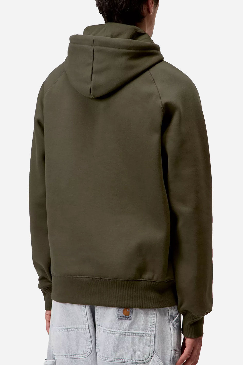 Carhartt Wip مقنعين قميص من النوع الثقيل (الزيتون/الذهب)