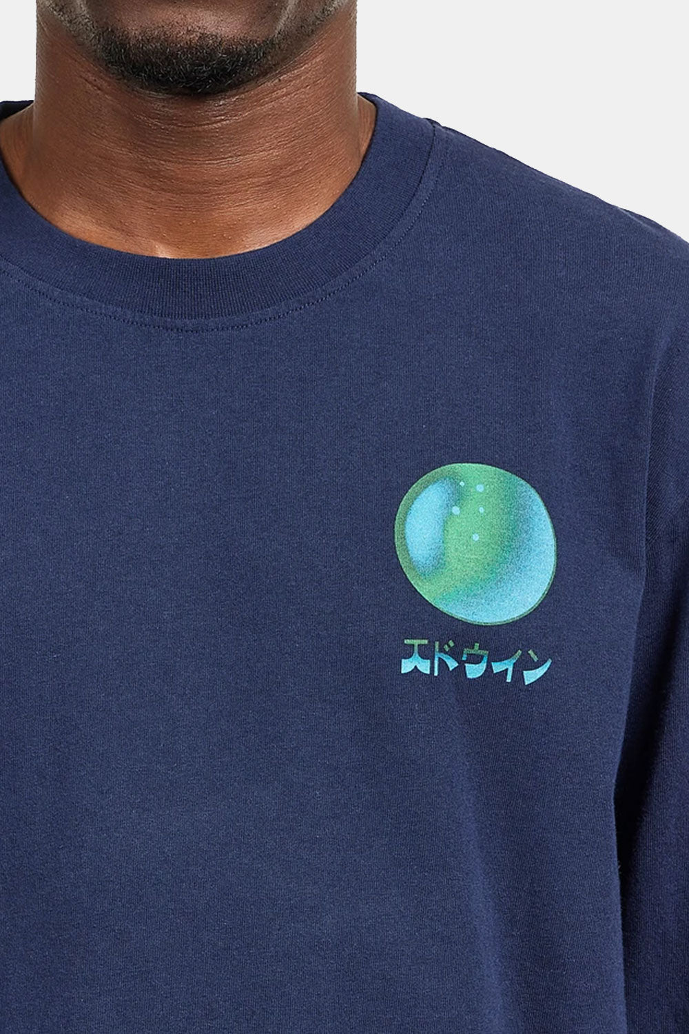 إدوين آخر منا تي شيرت طويل الأكمام (الأزرق البحري)