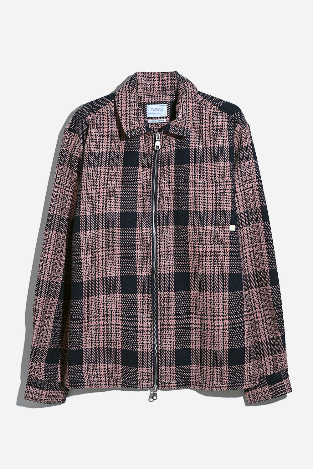 Farah Etienne Long Sleeve Check Zip (True Navy)