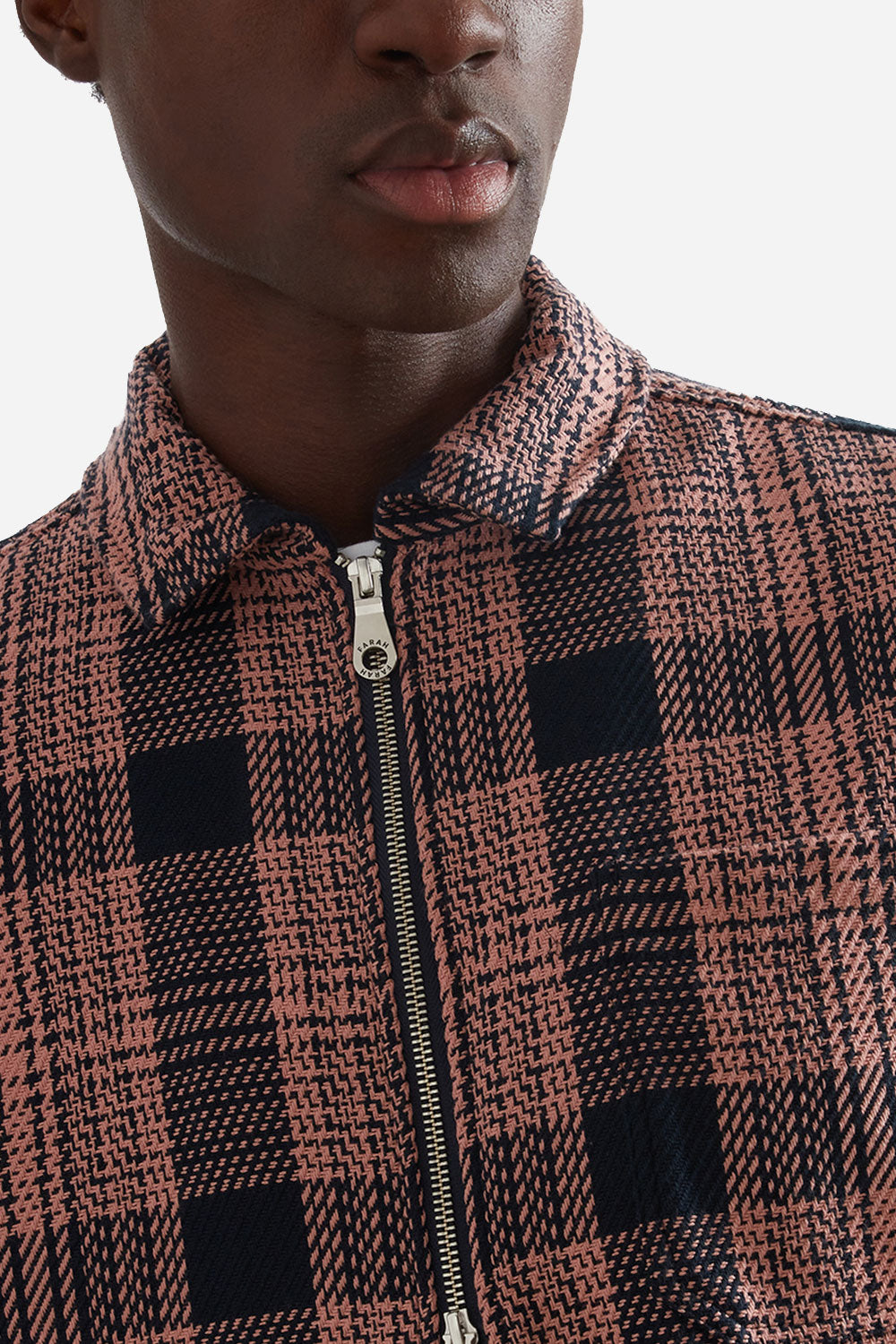 Farah Etienne Long Sleeve Check Zip (True Navy)