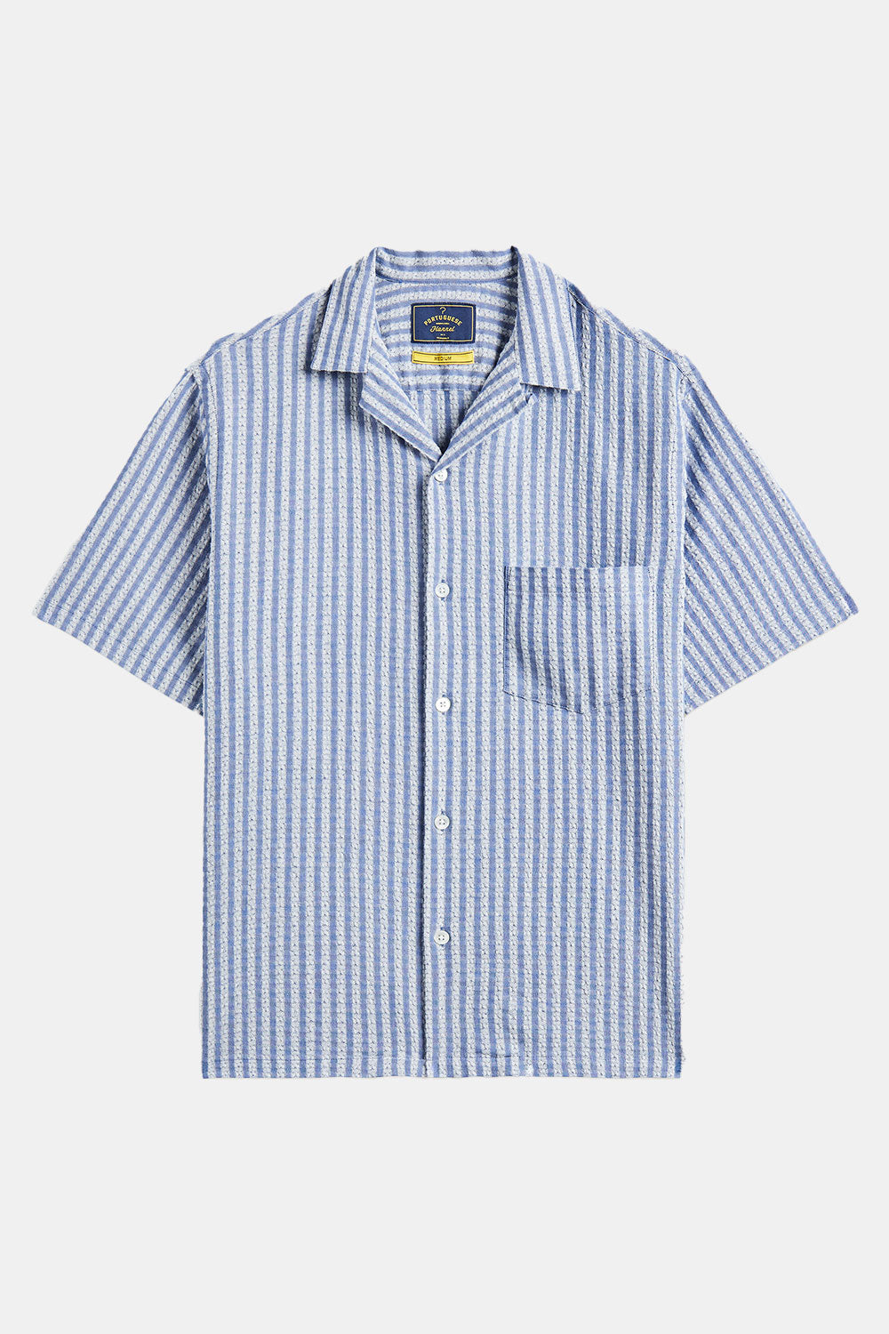 Portuguese Flannel Jacquard Chambray Shirt (Blue)