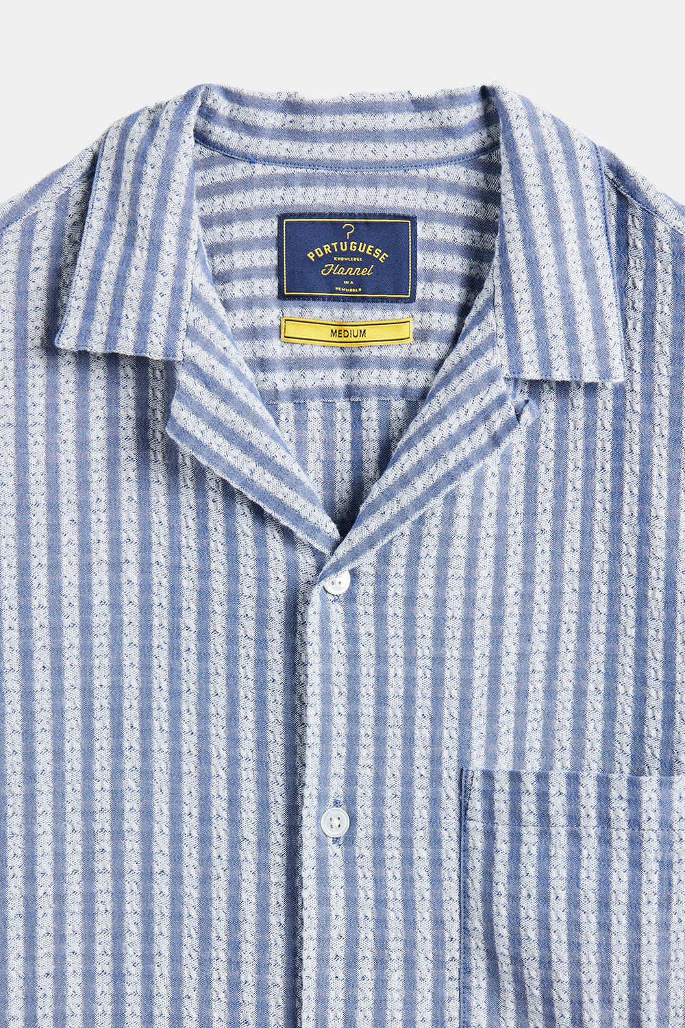 Portuguese Flannel Jacquard Chambray Shirt (Blue)