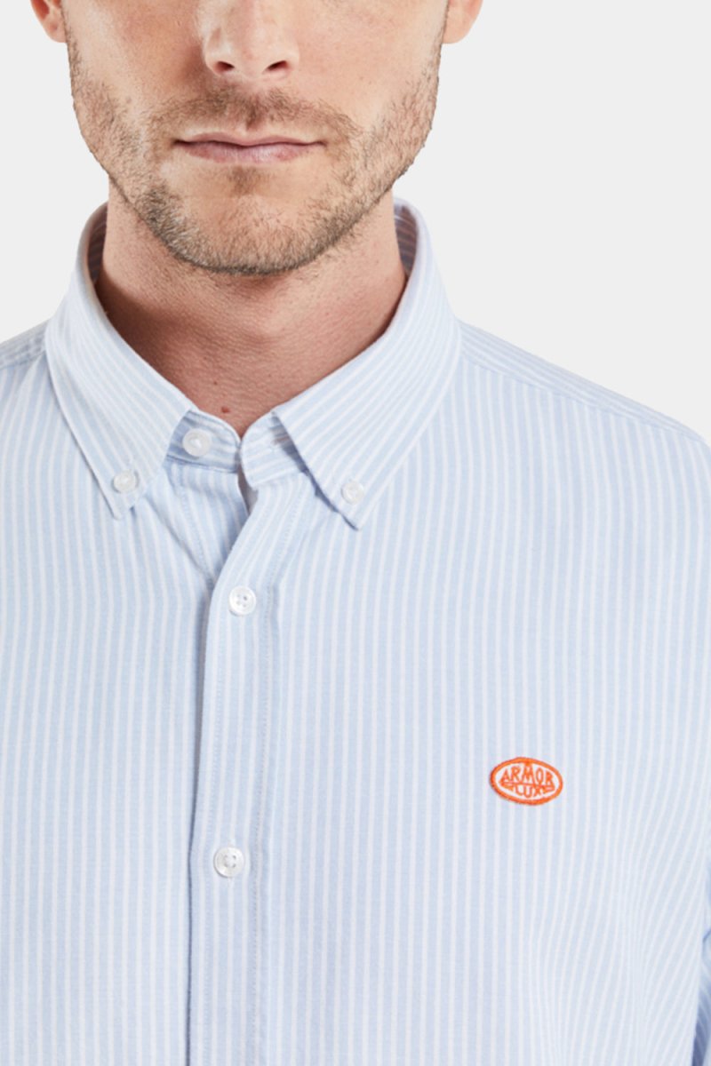 Armor Lux ML Oxford Stripe Shirt (Blue Sky / Milk) | Shirts
