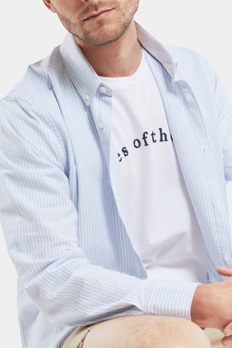 Armor Lux ML Oxford Stripe Shirt (Blue Sky / Milk) | Shirts