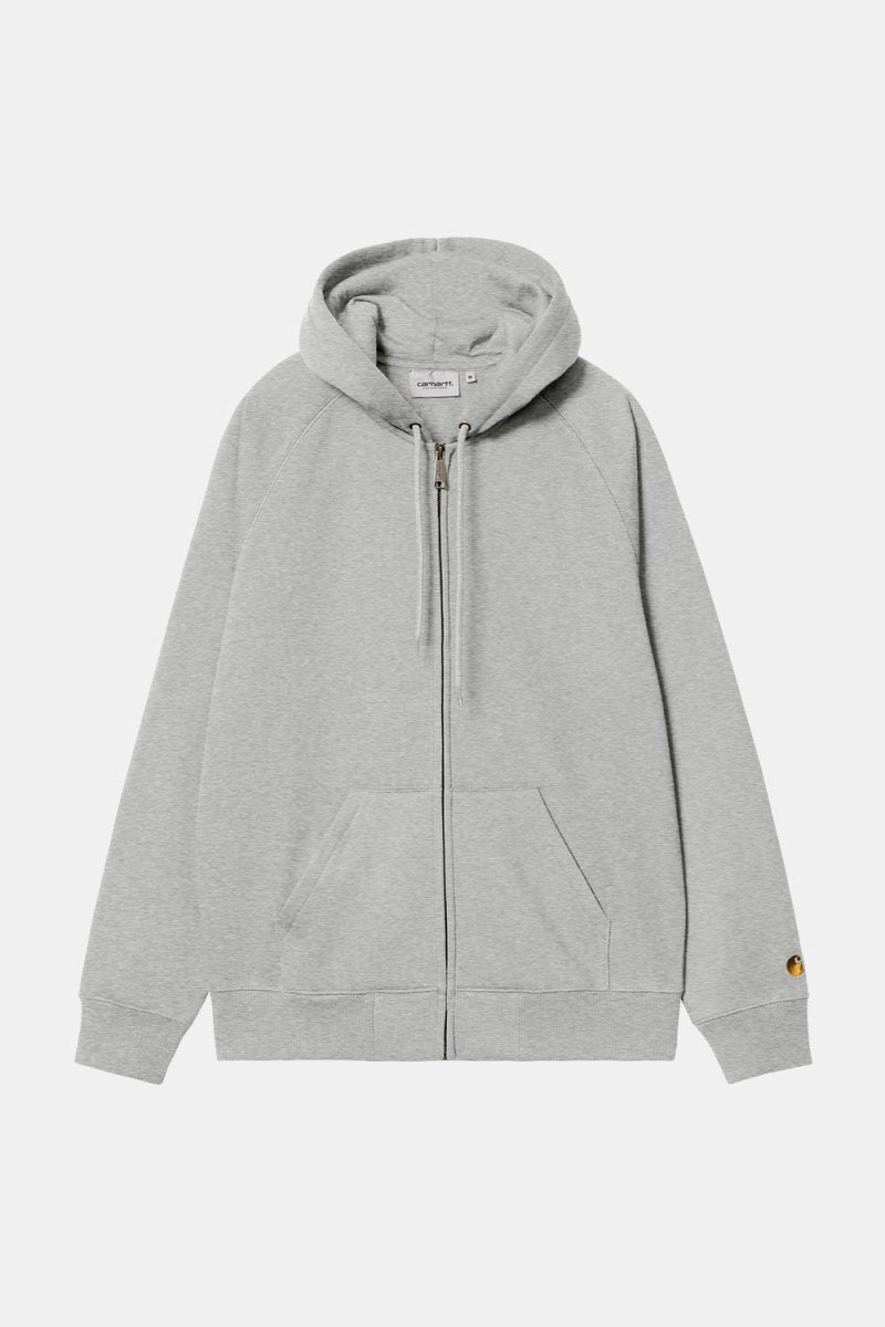 Carhartt WIP Hooded Chase Jacket (Grey Heather/Gold) | Sweaters