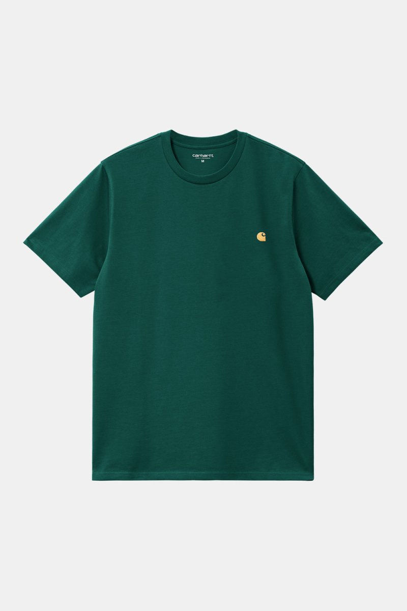 Carhartt WIP Short Sleeve Chase T-Shirt (Chervil/Gold) | T-Shirts