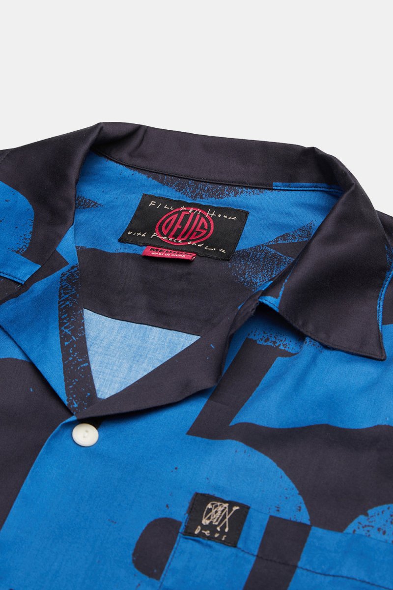Deus Arithmetic Short Sleeve Shirt (Blue) | Shirts