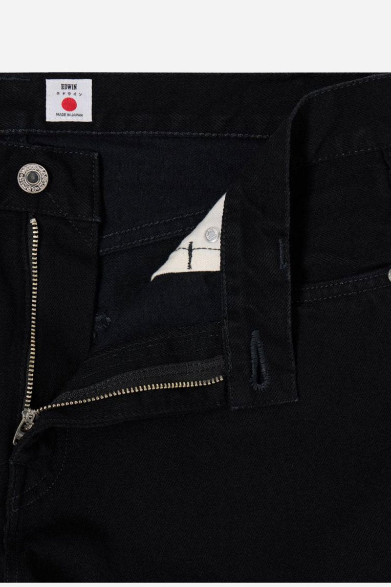 Edwin Regular Tapered Denim Jeans (Black Unwashed) | Jeans