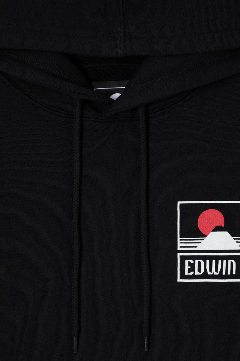Edwin Sunset On Mount Fuji Hooded Sweatshirt (Black) | Sweaters