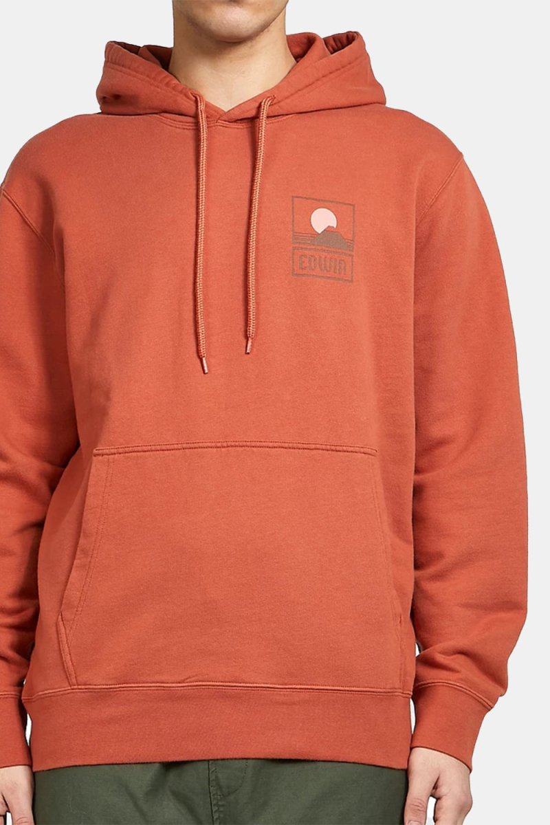 Edwin Sunset on Mount Fuji Hoodie Sweat (Baked Clay) | Sweaters