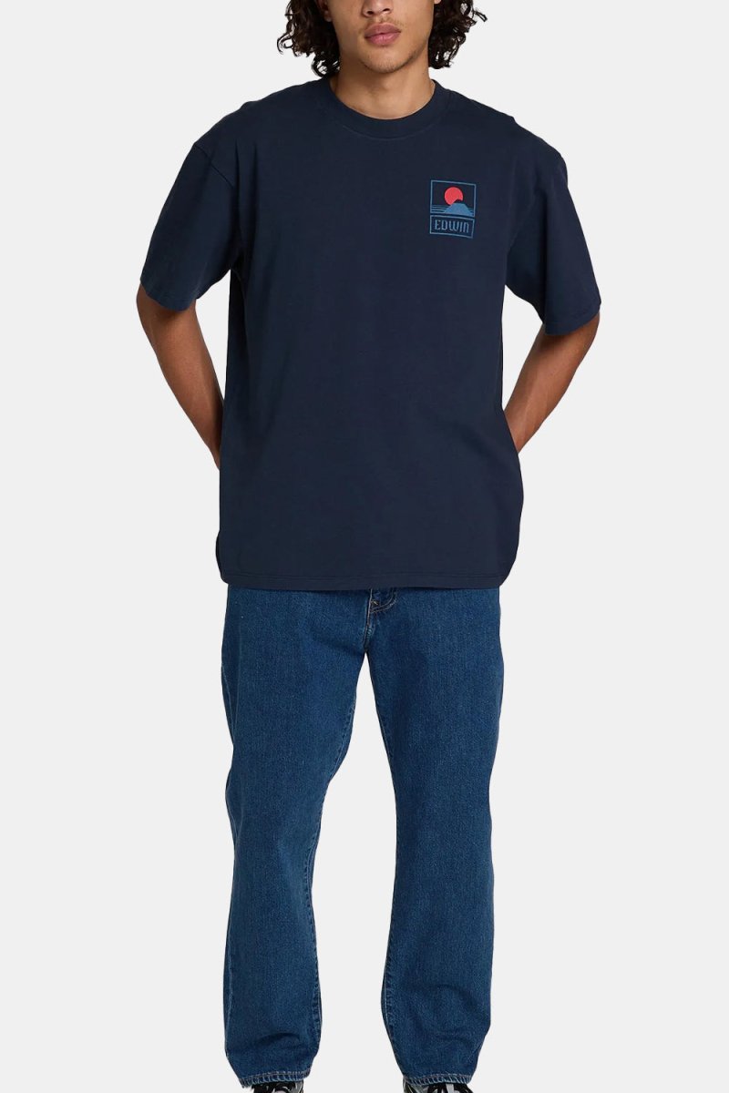 Edwin Sunset On Mount Fuji T-Shirt (Navy Blazer) | T-Shirts