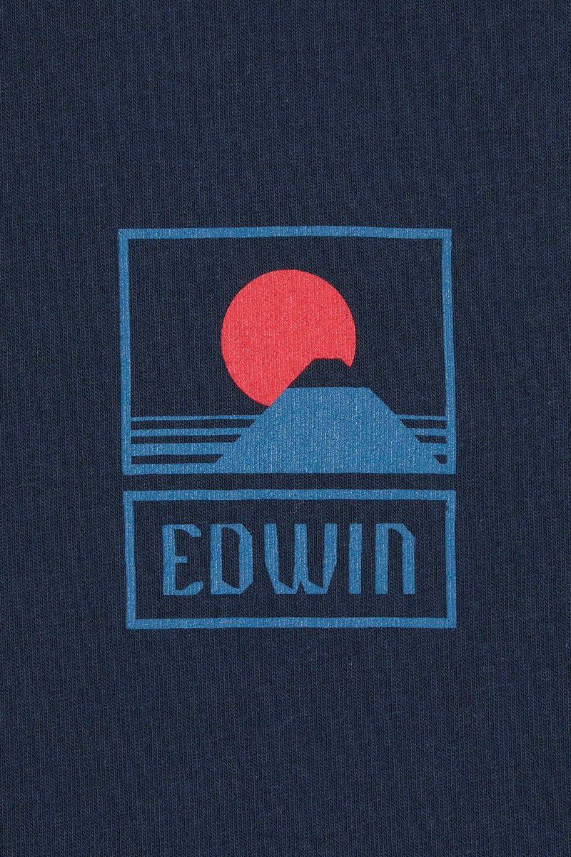 Edwin Sunset On Mount Fuji T-Shirt (Navy Blazer) | T-Shirts