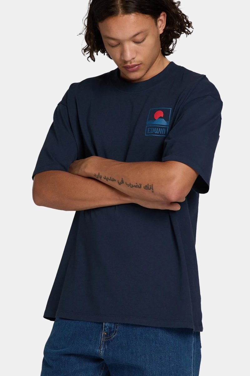 Edwin Sunset On Mount Fuji T-Shirt (Navy Blazer) | T-Shirts