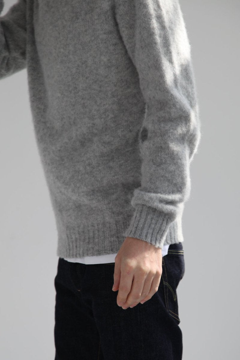 Half Dozen Super-Soft Double Brushed Crew Neck Knitted Jumper (Silver) | Knitwear