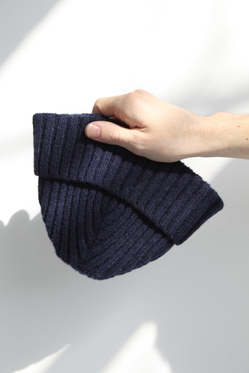 Half Dozen Super-Soft Lambswool Fisherman Beanie (Oxford Blue) | Hats