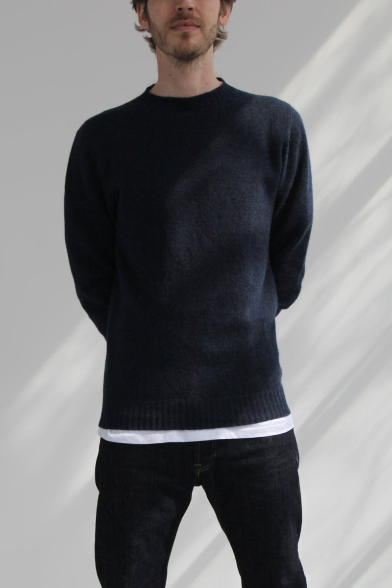 Half-Dozen Supersoft Wool & Cashmere Crew (Bakjal Navy) | Knitwear