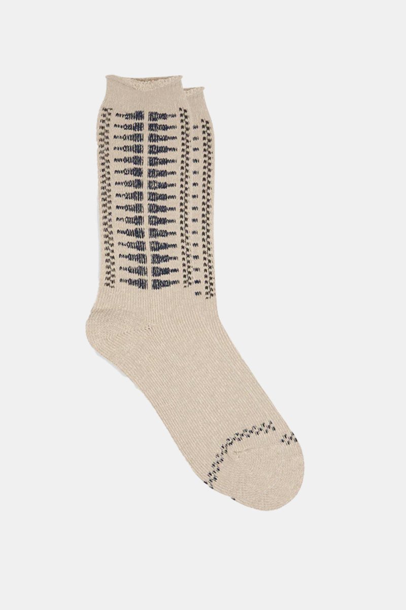 Kinari Plating Pattern Crew Socks (Navy) | Socks