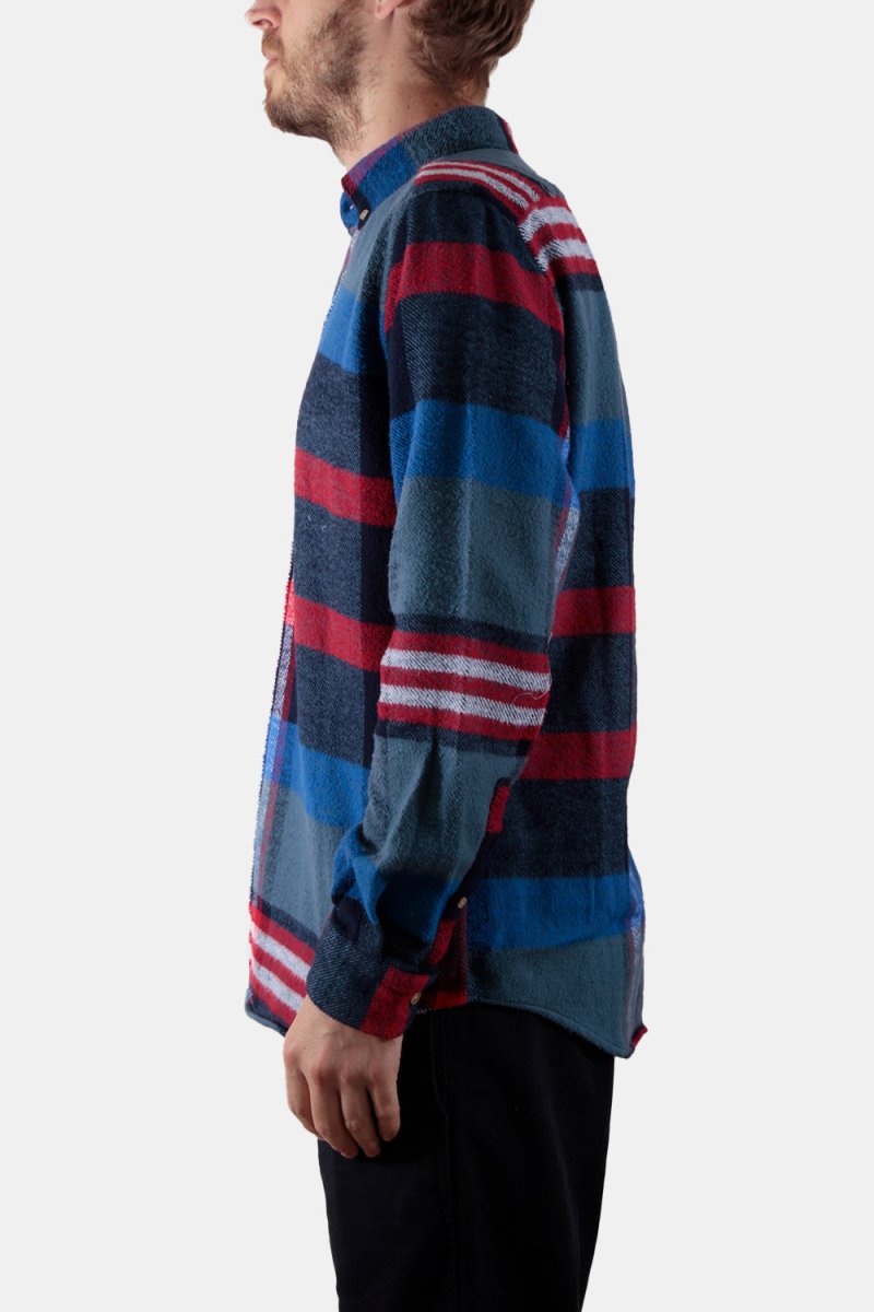 Portuguese Flannel Misaligned Check Shirt (Red / Blue) | Shirts