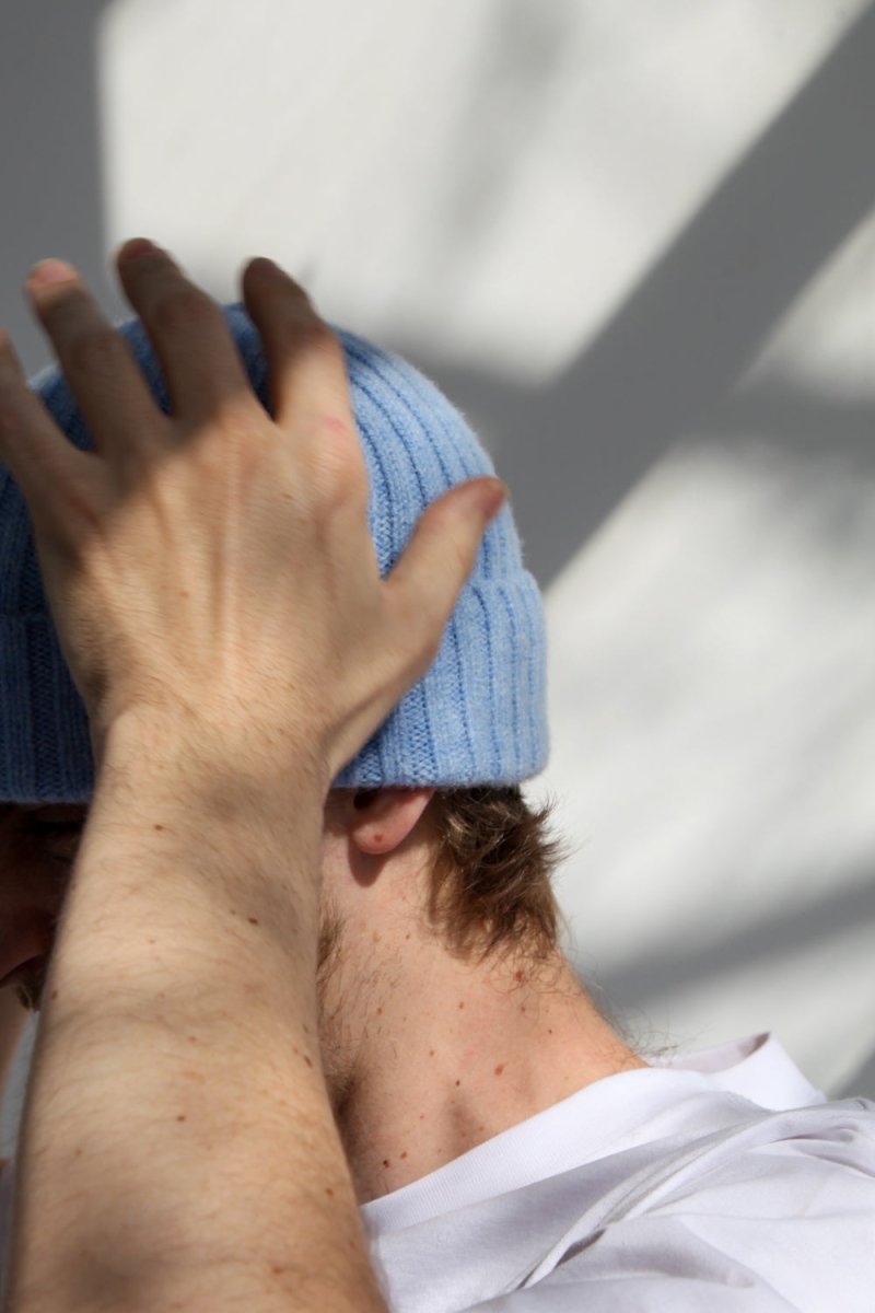 Half Dozen Super-Soft Lambswool Fisherman Beanie - Glacier Blue