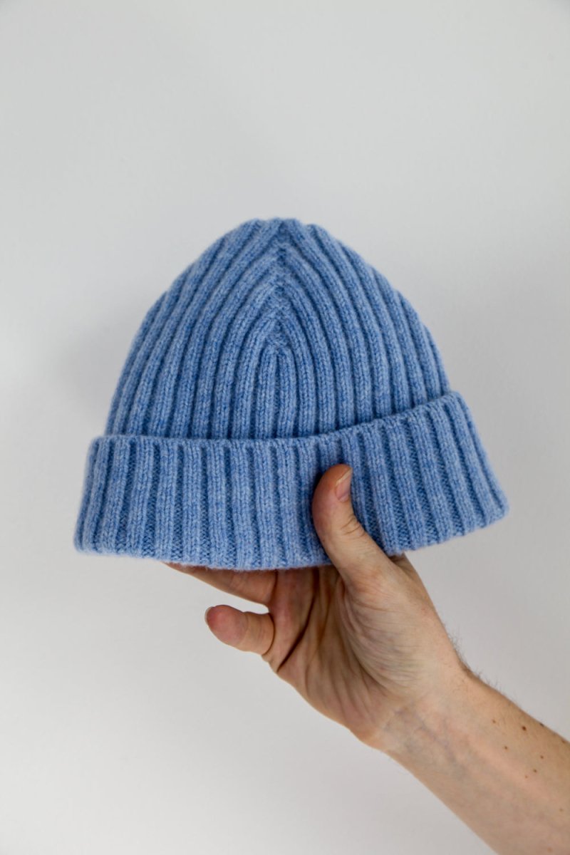 Half Dozen Super-Soft Lambswool Fisherman Beanie - Glacier Blue
