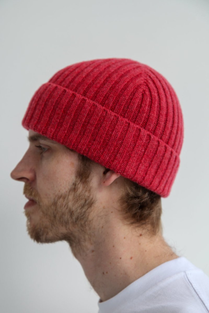 Super-Soft Lambswool Fisherman Beanie - Rouge Red | Hats