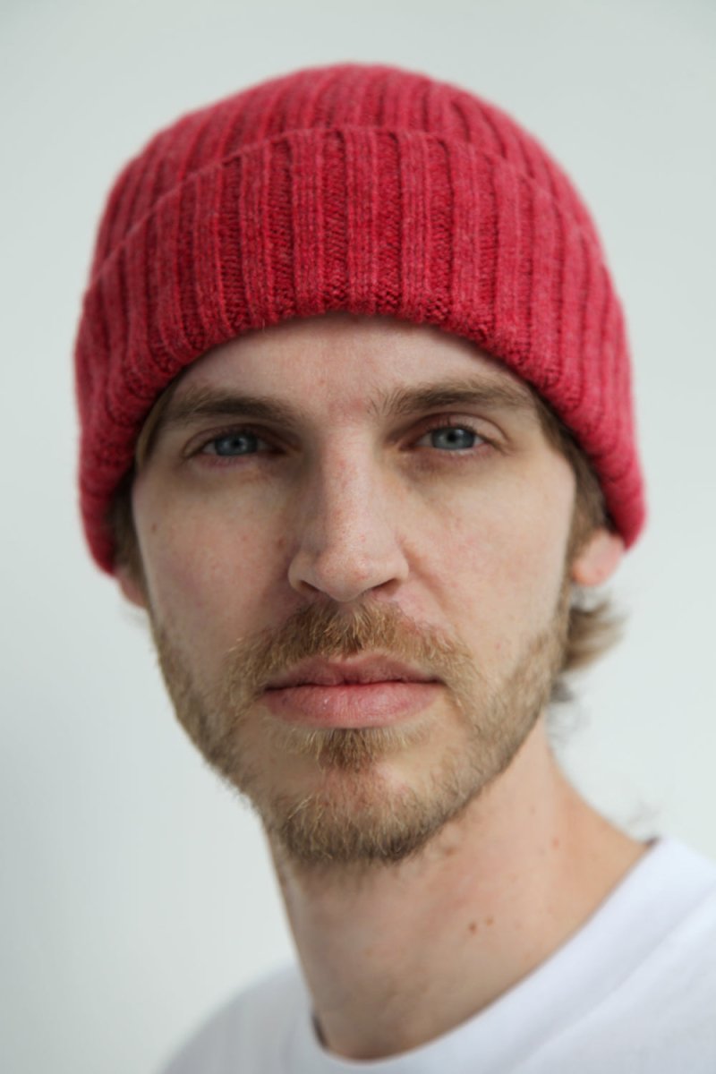Super-Soft Lambswool Fisherman Beanie - Rouge Red | Hats