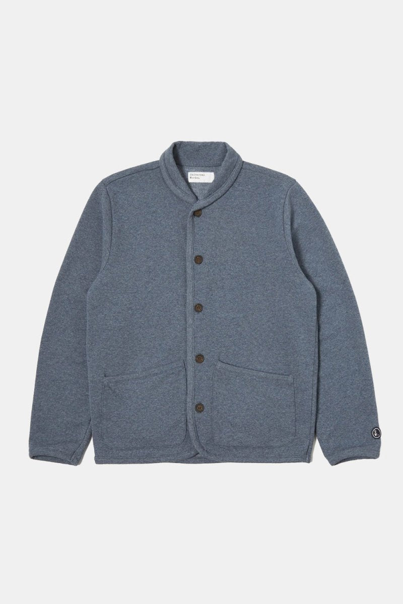 Universal Works Recycled Cotton Blend Jersey Lancaster Jacket (Navy) | Jackets