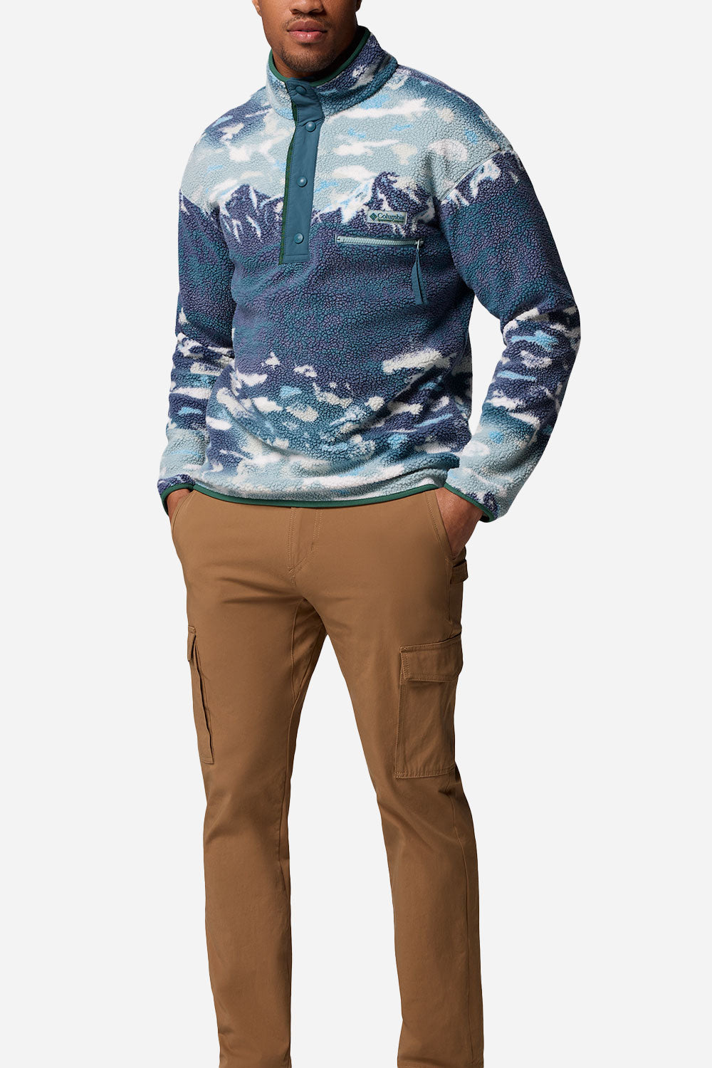 كولومبيا Helvetia™ II صوف نصف سناب مطبوع (Crushed Blue Sisters)