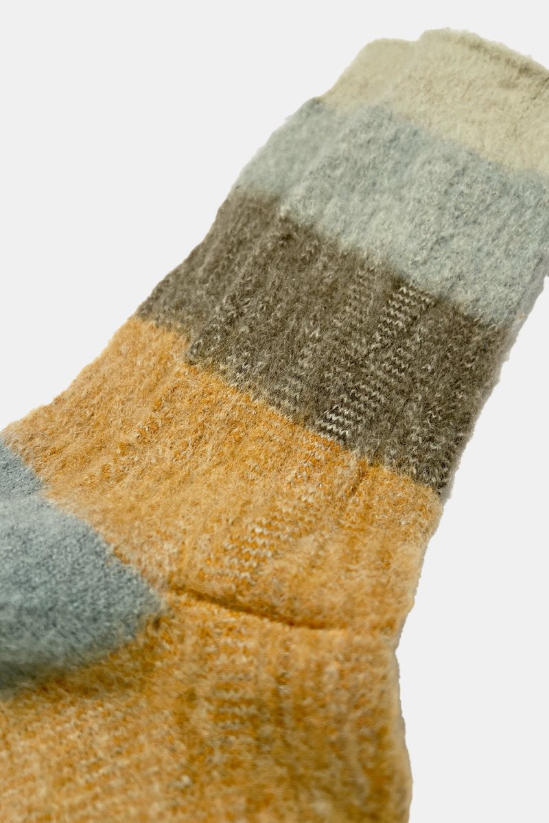 Anonymous Ism Brushed Crew Sock (Grey/Blue/Orange) | Socks
