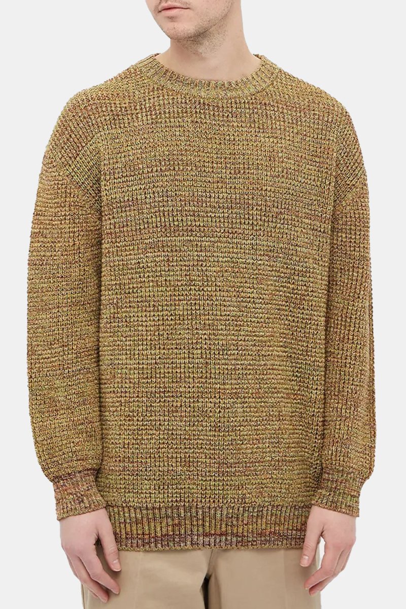 Anonymous Ism Mix Crew Neck Knit (Green/Brown) | Knitwear