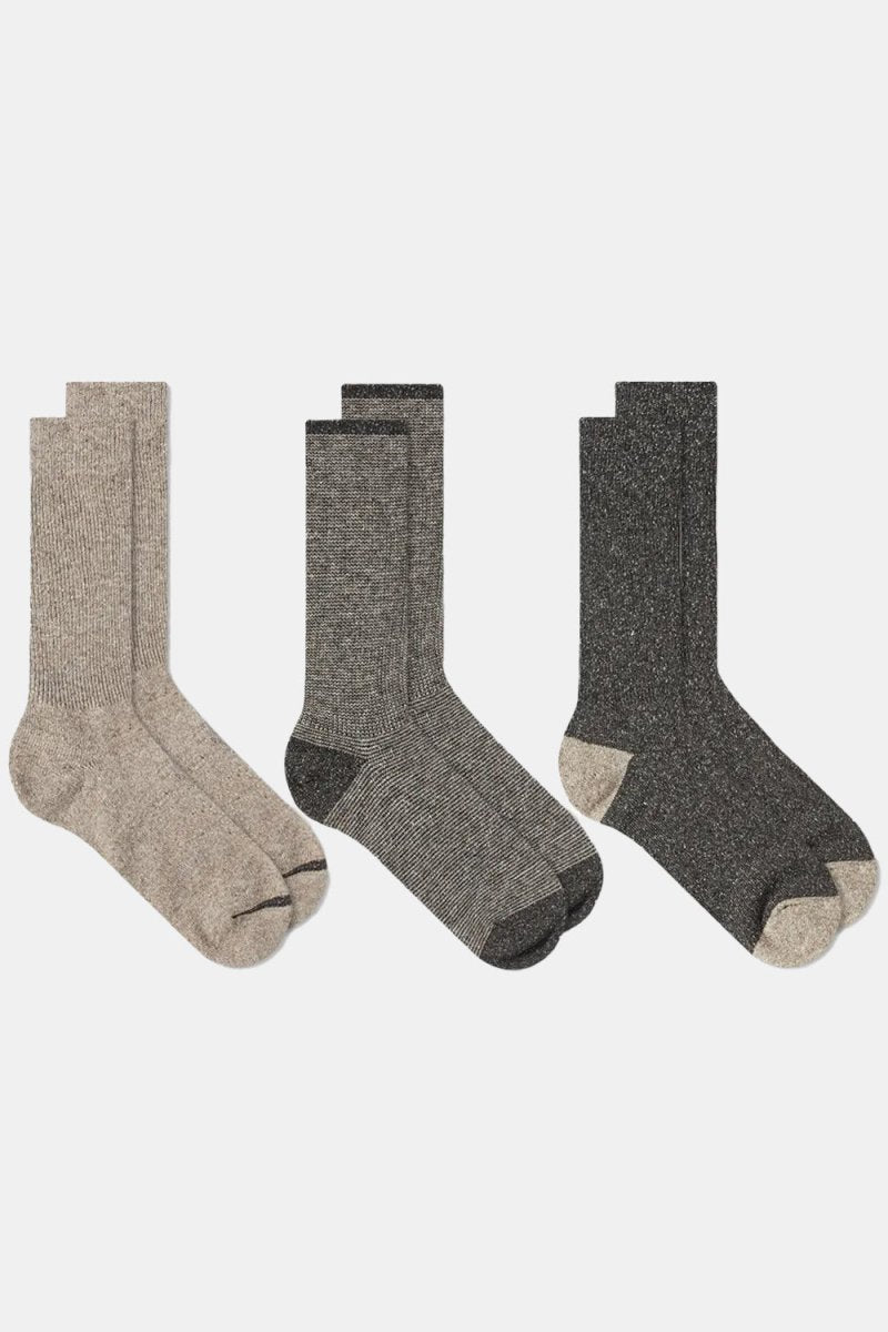 Anonymous Ism Nep Amerib Pack of Three Crew Socks (Charcoal Grey/Speck) | Socks