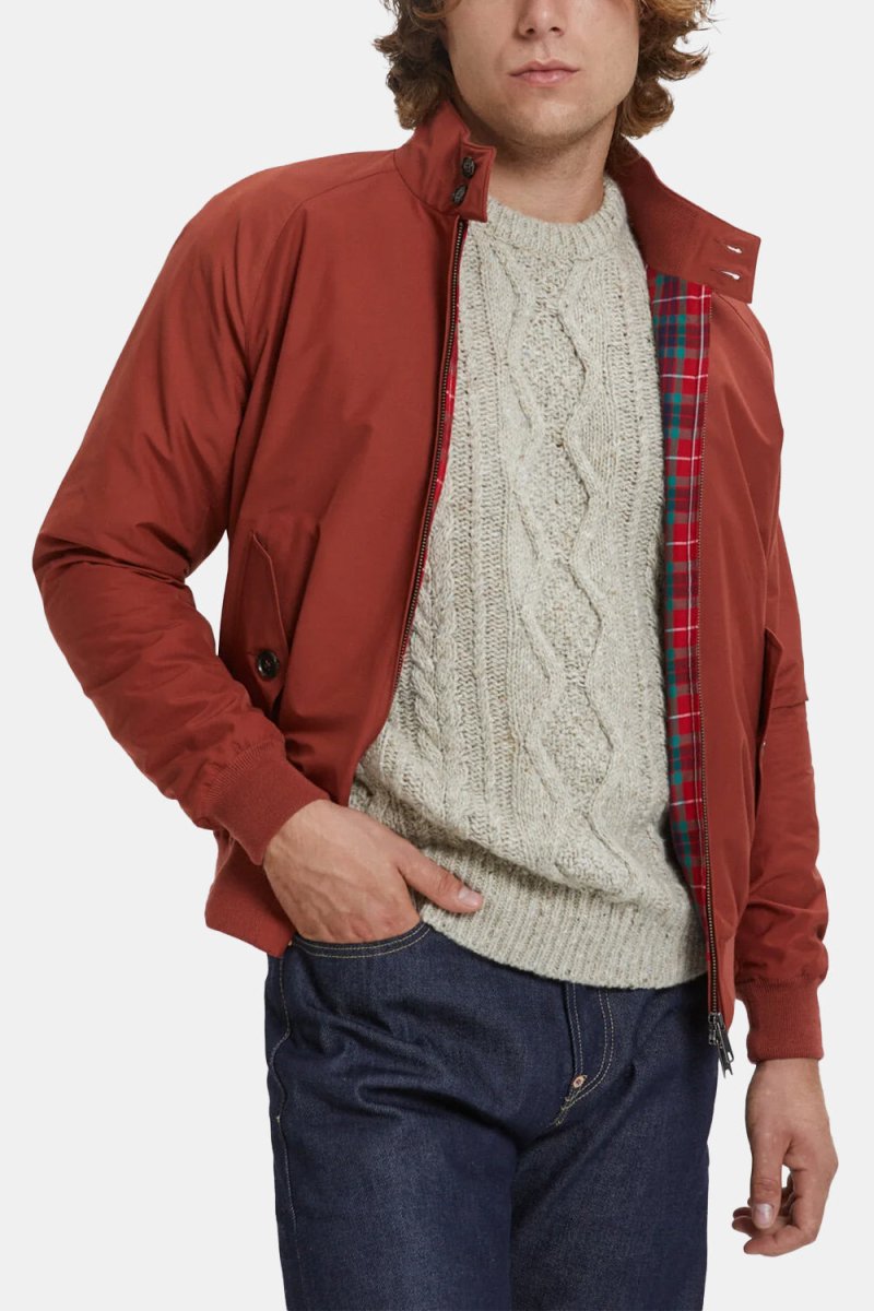 Baracuta G9 Classic Cotton-Blend Harrington Jacket (Brick Red) | Jackets