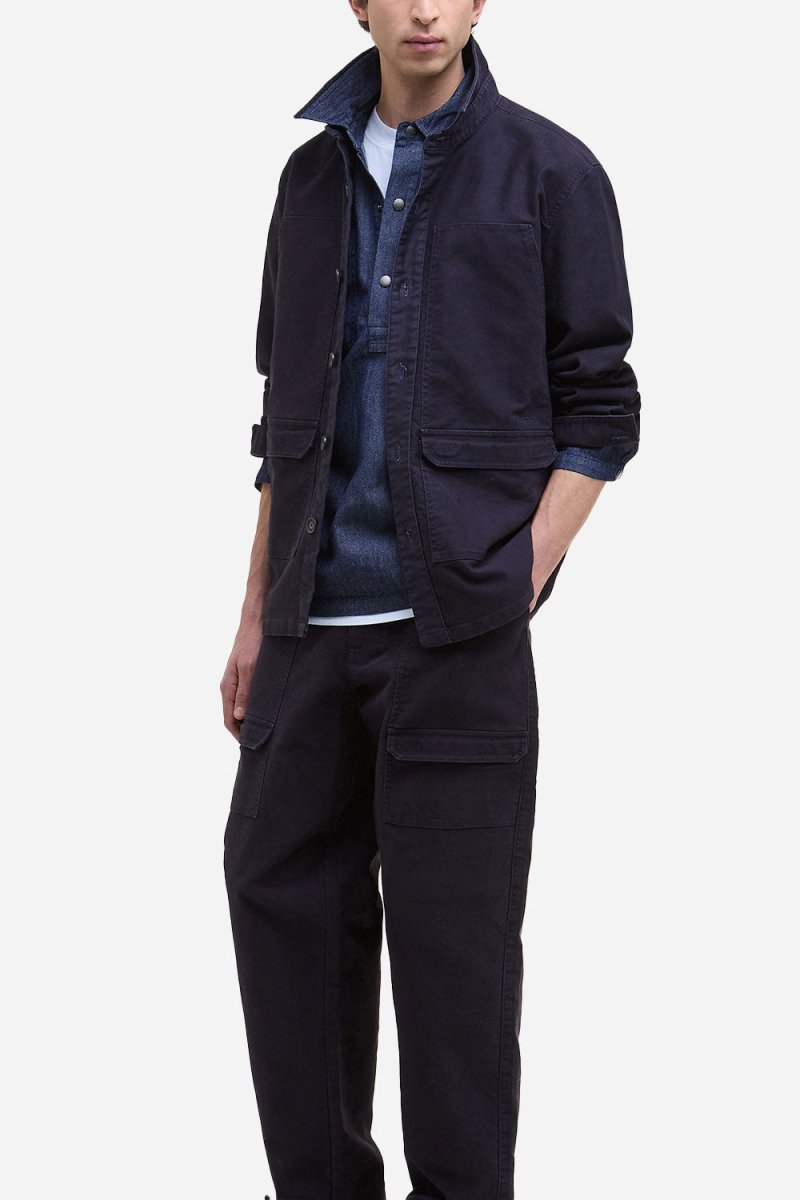 Barbour Wewbirch OS Cotton Sateen Overshirt (Navy) | Shirts