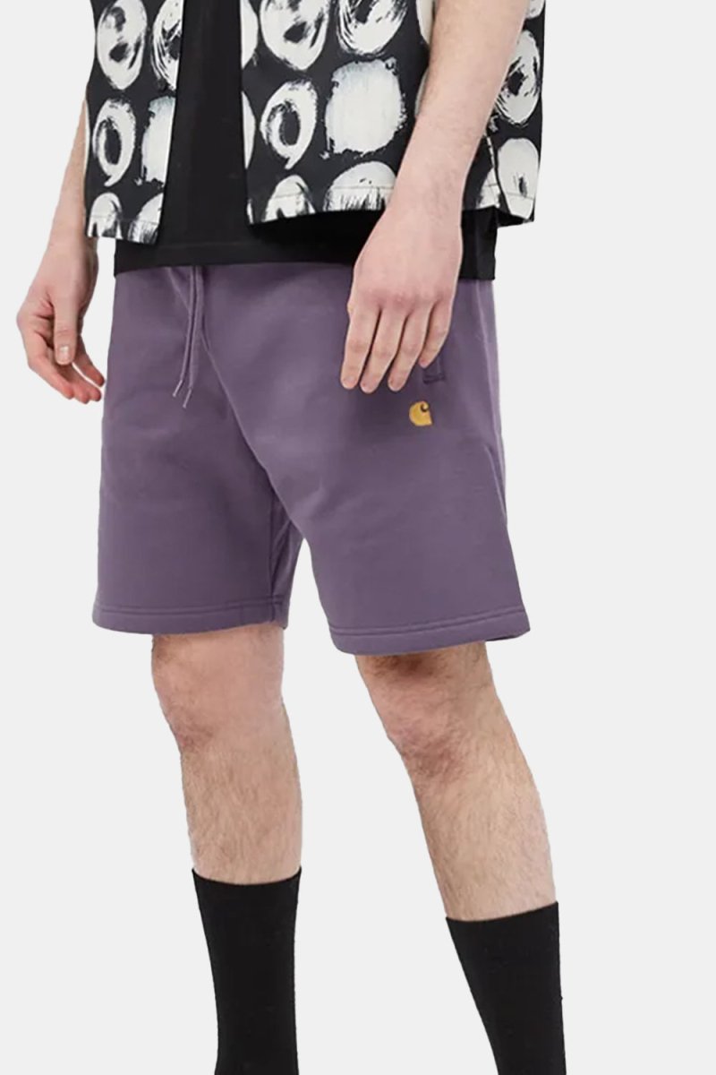 Carhartt WIP Chase Sweat Shorts (Provence &amp; Gold) | Shorts