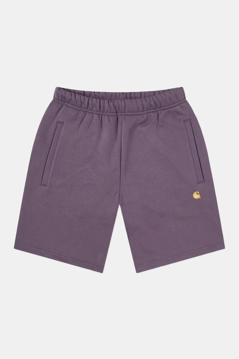 Carhartt WIP Chase Sweat Shorts (Provence &amp; Gold) | Shorts