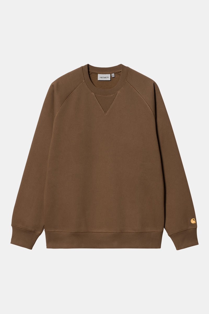 Carhartt WIP Chase Sweatshirt (Chocolate/Gold) | Sweaters