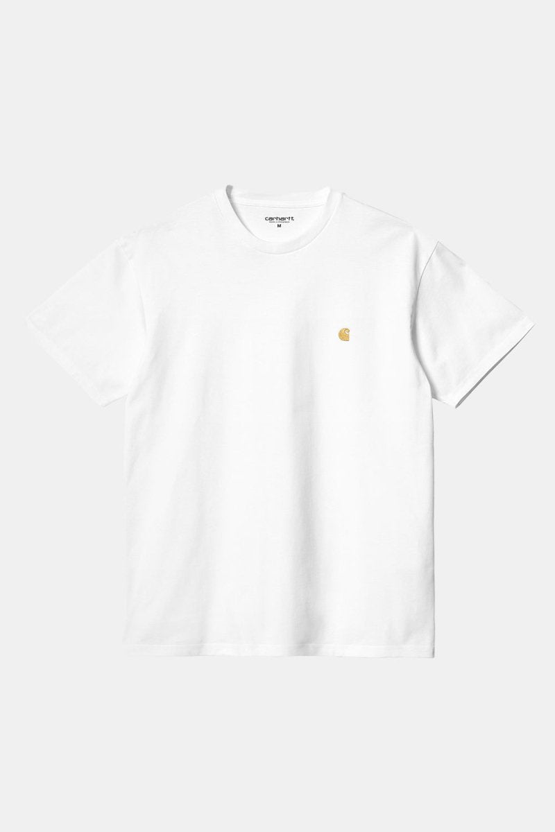 Carhartt WIP Short Sleeve Chase T-Shirt (White/Gold) | T-Shirts