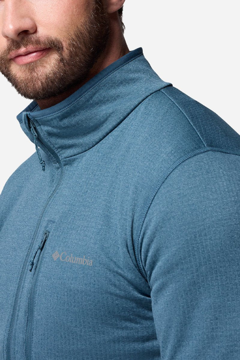Columbia Essential Hike™ Grid Fleece Full Zip (Everblue) | Sweaters