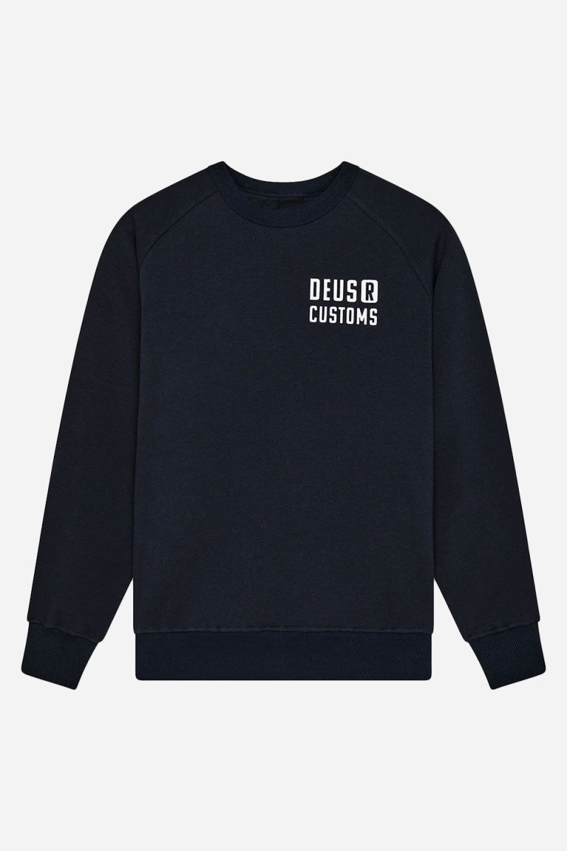 Deus Flecks Crew Sweatshirt (Navy) | Sweaters