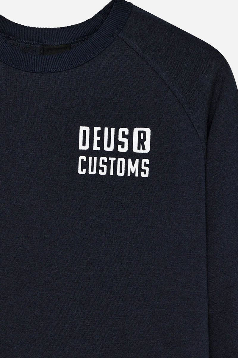 Deus Flecks Crew Sweatshirt (Navy) | Sweaters