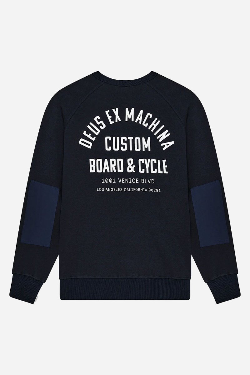 Deus Flecks Crew Sweatshirt (Navy) | Sweaters