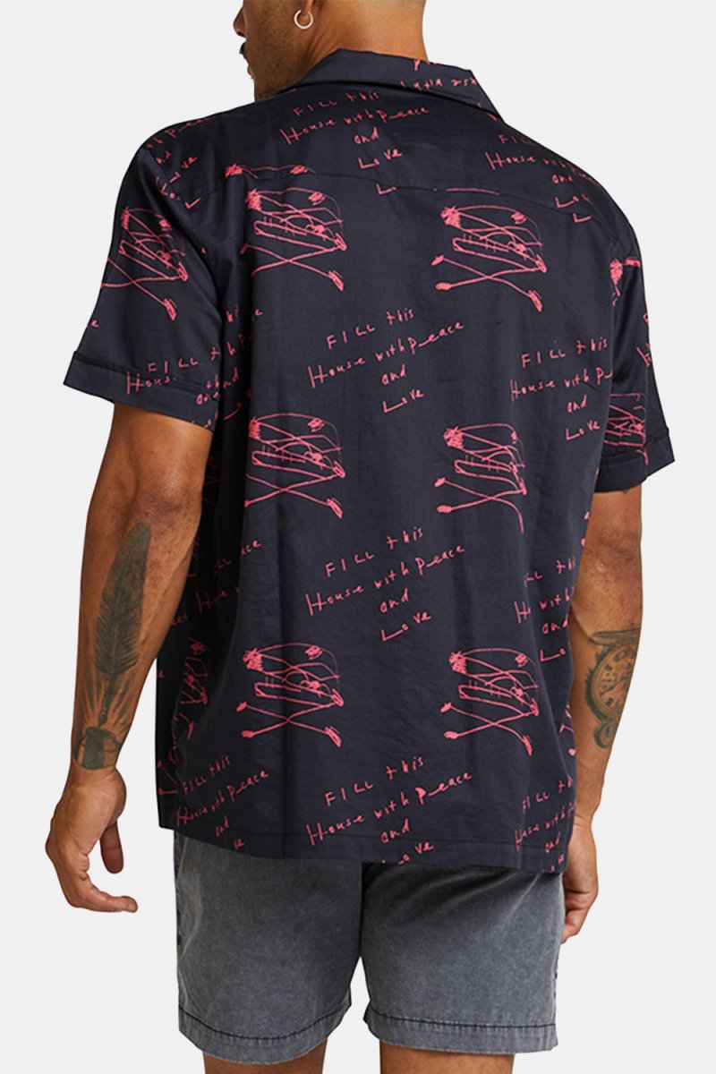 Deus Old House Short Sleeved Shirt (Navy/Red) | Shirts