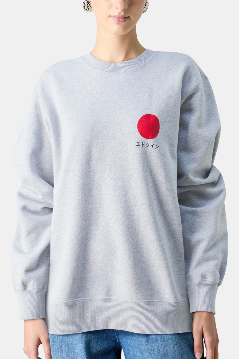 Edwin Japanese Sun Heavy Felpa Sweat (Grey Marl) | Sweaters