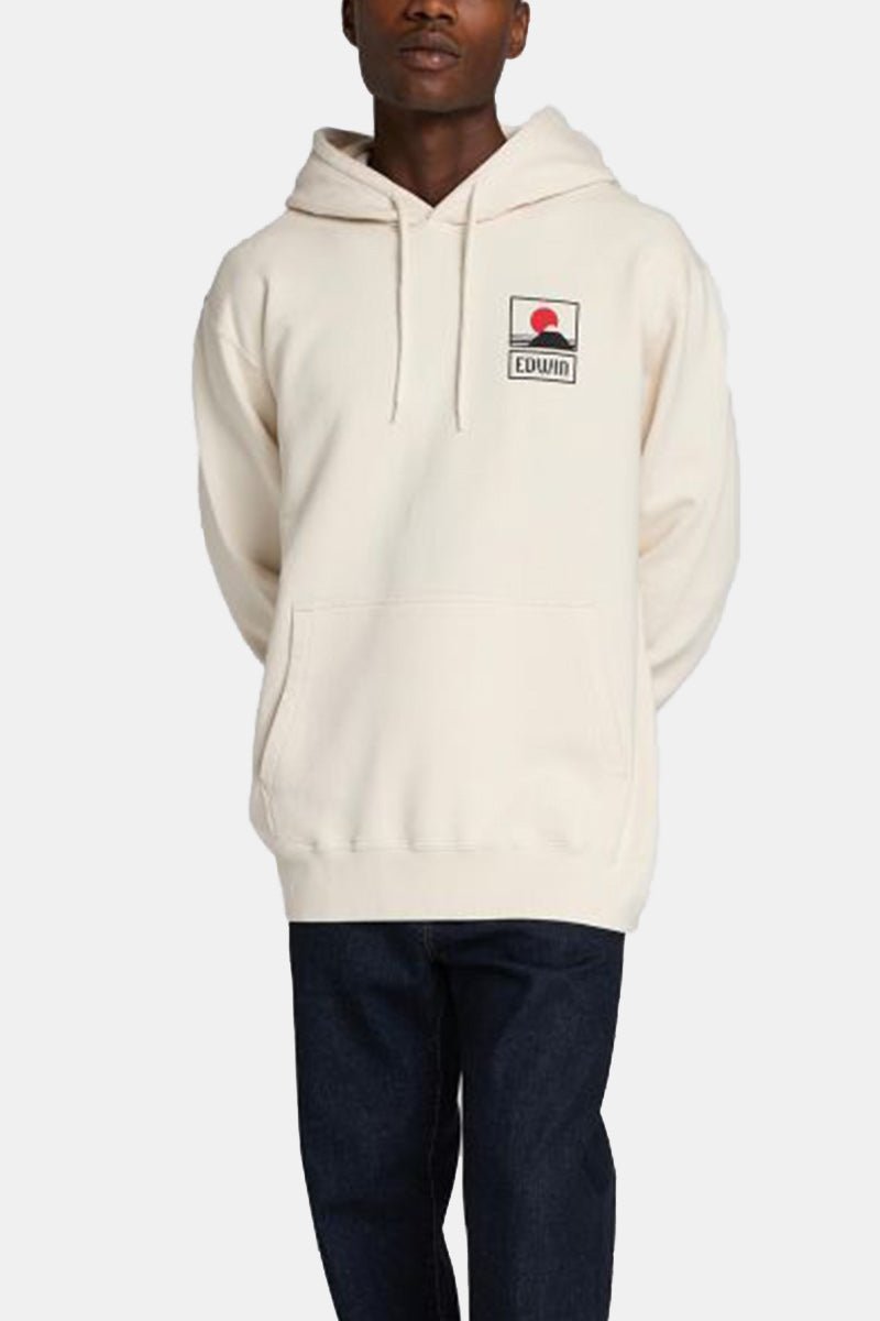 Edwin Sunset On Mount Fuji Hooded Sweatshirt (Whisper White) | Sweaters