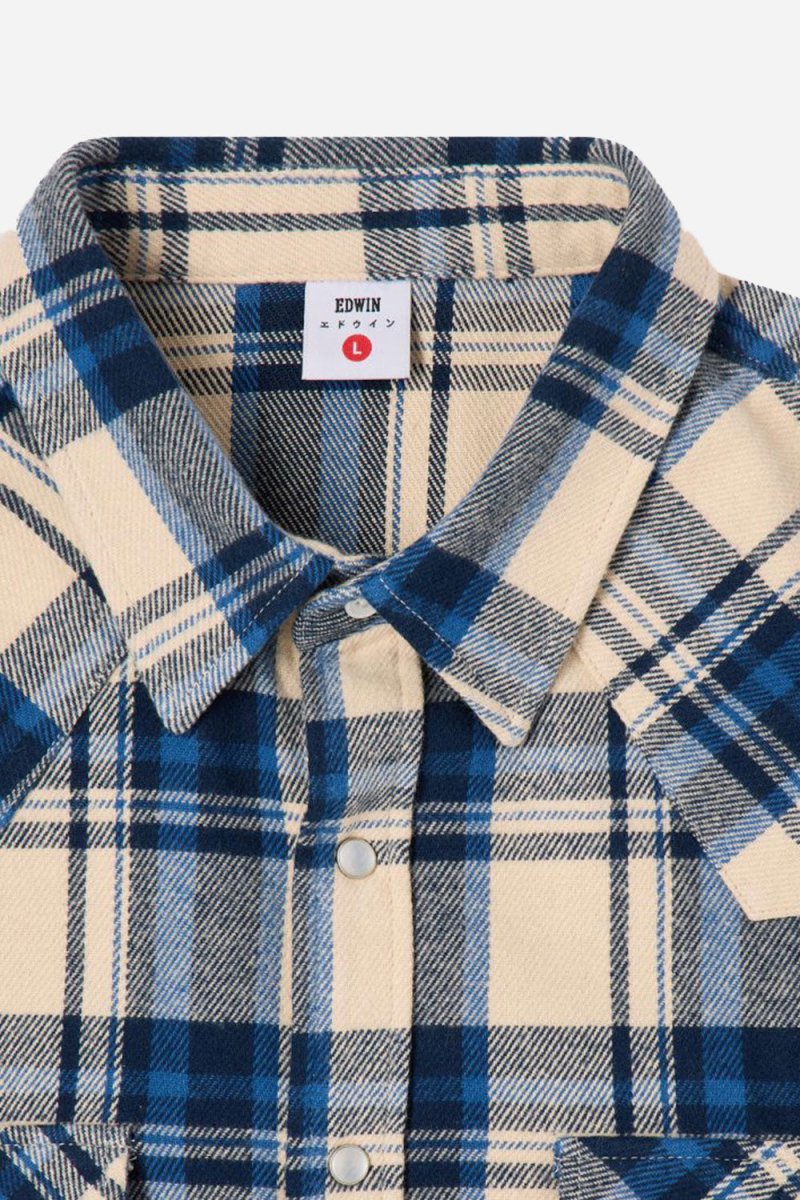 Edwin Work Long Sleeve Shirt (Navy/Green) | Shirts
