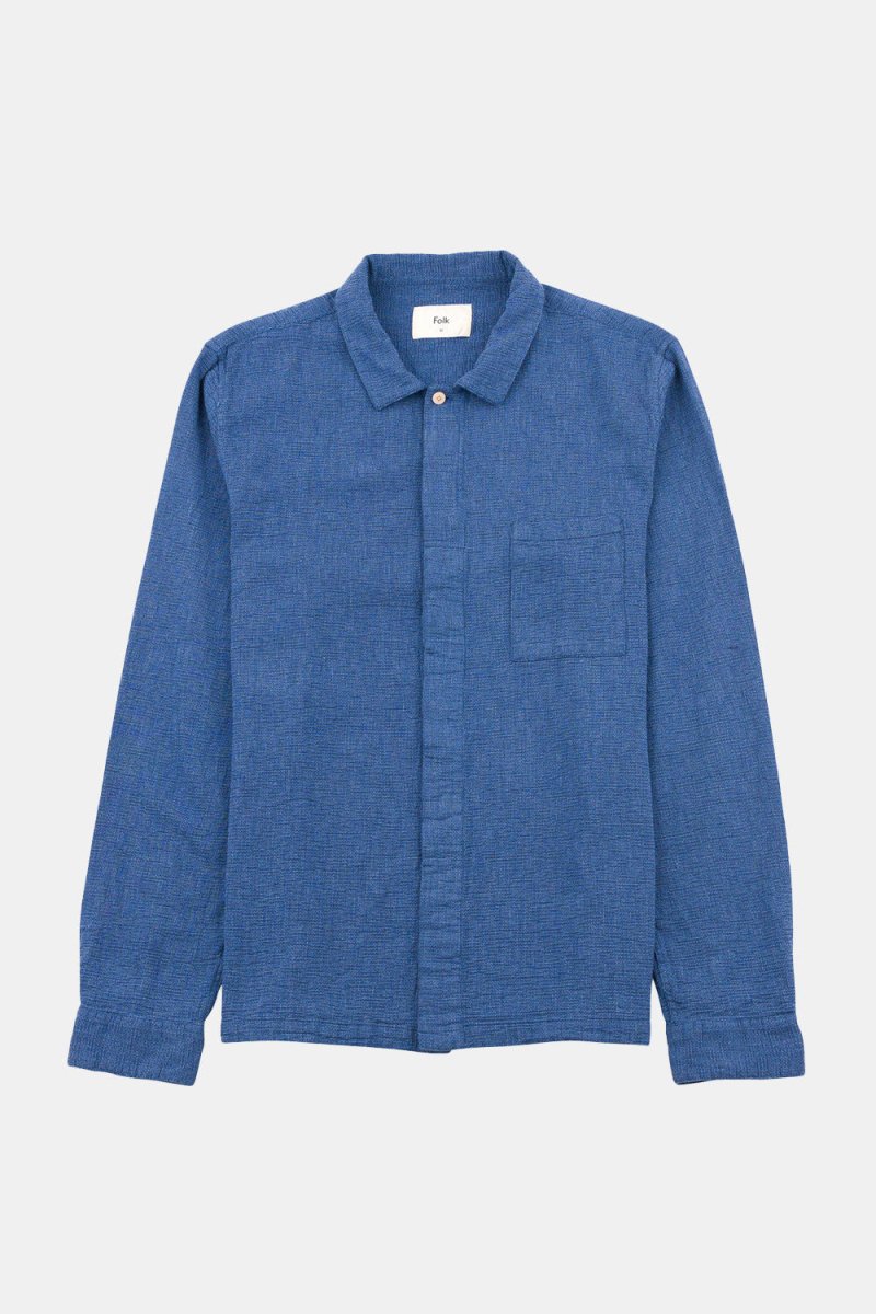 Folk Patch Shirt (Indigo Basketweave) | Shirts