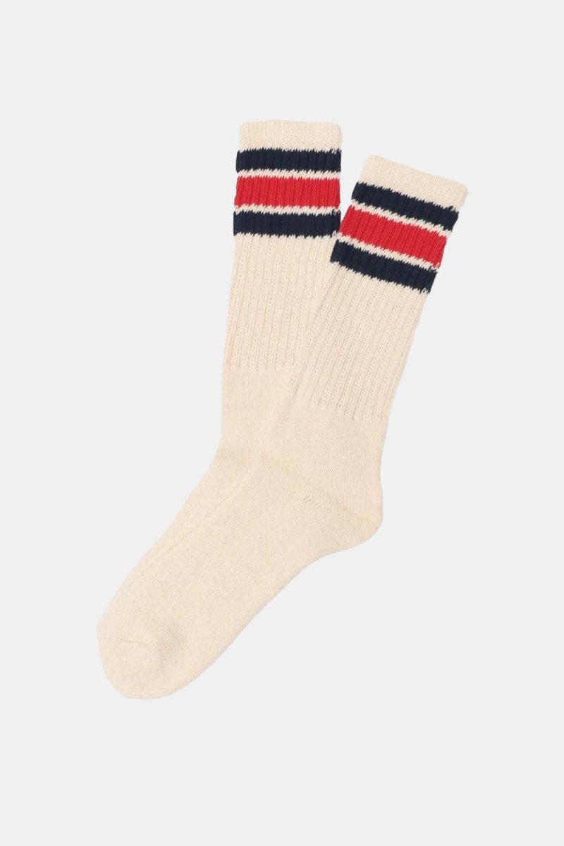 Healthknit 3 Pack 3 Line Crew Socks (White/Yellow/Red) | Socks